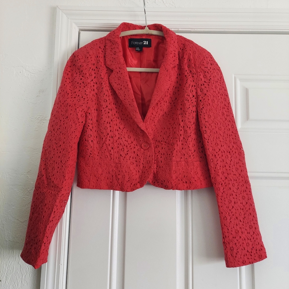 Forever 21 Cropped Lace Blazer